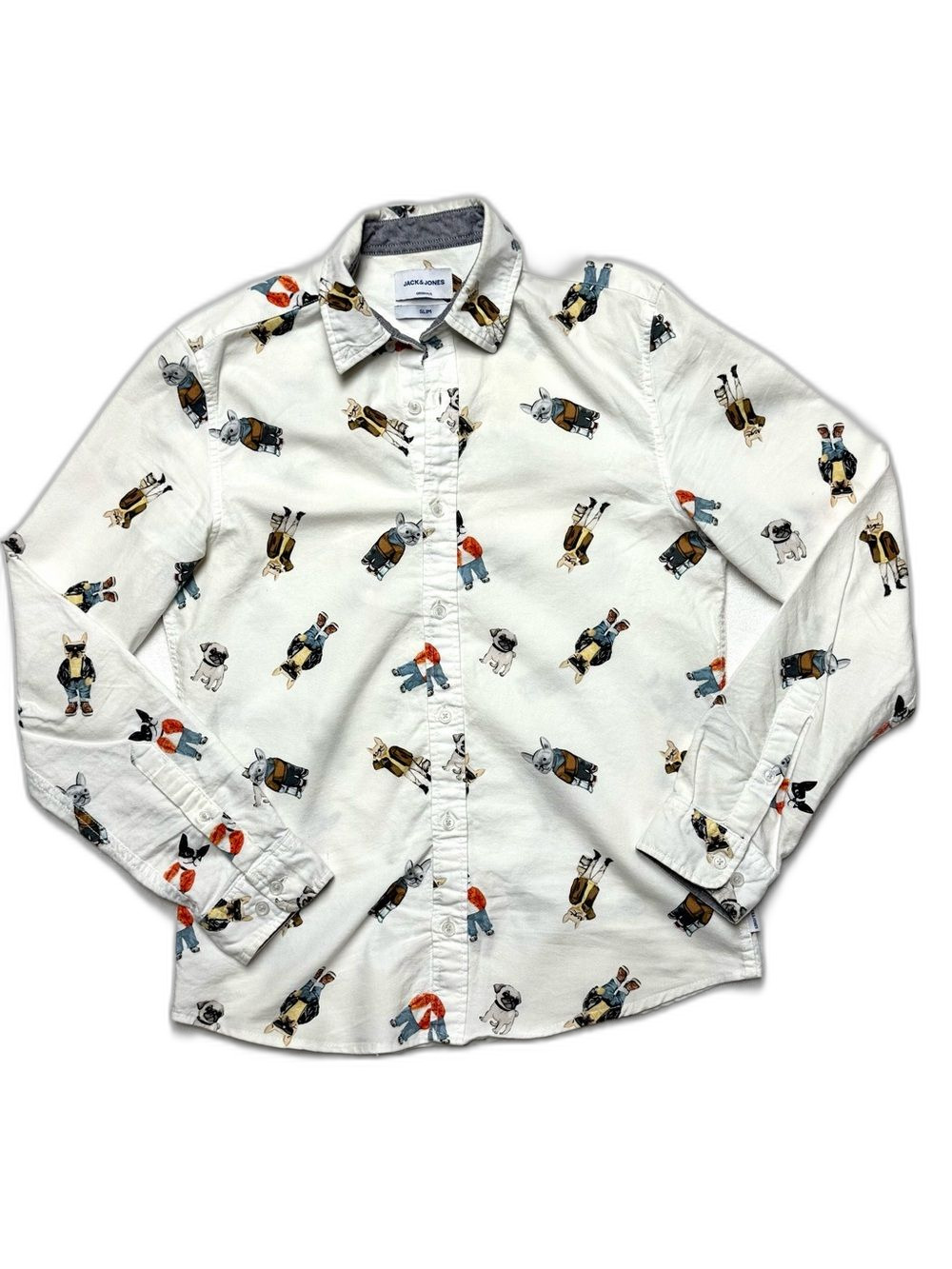 Jack & Jones Dogs White Casual Button-Down Shirt
